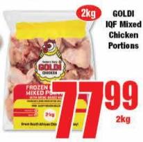 GOLDI IQF Mixed Chicken Portions 2kg