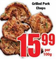 Grilled Pork Chops Per 100g