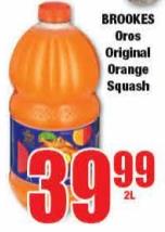 Brookes Oros Original Orange Squash 2Ltr 