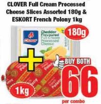 Cheese Slices Assorted 180g & ESKORT French Polony 1kg 