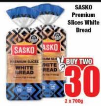 SASKO Premium Slices White Bread 2x700gm 