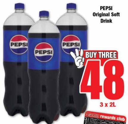 PEPSI Original Soft Drink 3 x 2L