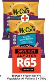 McCain Frozen Stir Fry Vegetables All Variants Any 2x700 gm