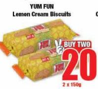 Lemon Cream Biscuits 2 x 150gm 