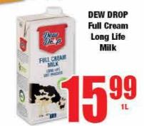 DEW DROP Full Cream Long Life Milk 1Ltr 