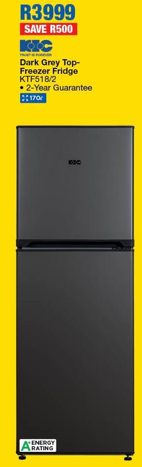 KIC Dark Grey Top-Freezer Fridge KTF518/2