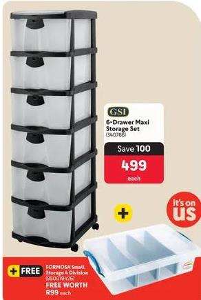 GSI 6-Drawer Maxi Storage Set