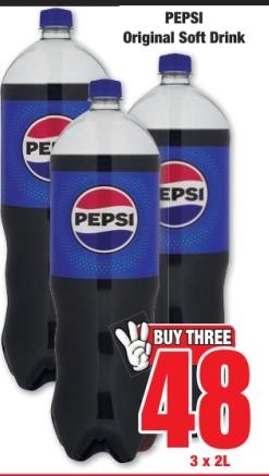 PEPSI Original Soft Drink 3 x  2L 