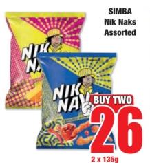 SIMBA Nik Naks Assorted 2x135 gm 