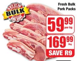 Fresh Bulk Pork Packs 3 kg 