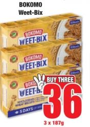 Bokomo Weet-Bix 3 Packs 3x187 gm 