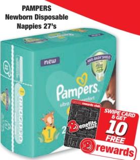 Pampers Newborn Disosable Nappies 27's 