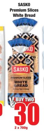 SASKO Premium Slices White Bread 2x700g