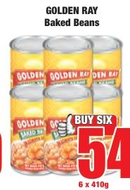 GOLDEN RAY Baked Beans 6x410g