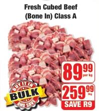 Fresh Cubed Beef (Bone In) Class A