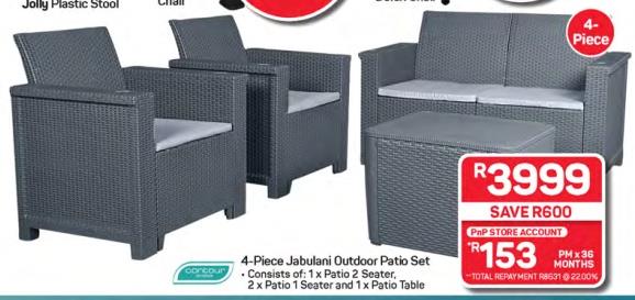 Contour Housewares 4-Piece Jabulani Outdoor Patio Set 