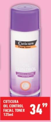 CUTICURA OIL CONTROL FACIAL TONER 125ml