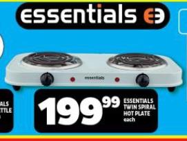 ESSENTIALS TWIN SPIRAL HOT PLATE