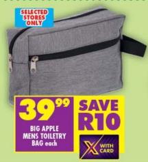 Big Apple Mens Toiletry Bag each