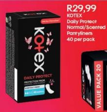 KOTEX Daily Protect Normal/Scented Pantyliners 40 per pack