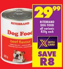 Ritebrand Dog Food beef flavour 820g