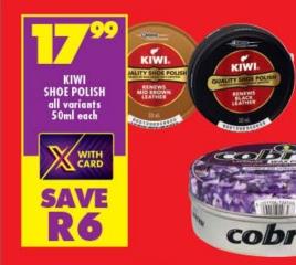 KIWI SHOE POLISH all variants 50ml each