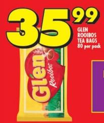 Glen Rooibos Tea Bags 80 per Pack