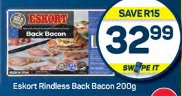 Eskort Rindless Back Bacon 200g