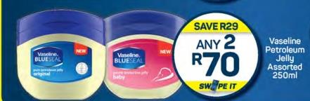 Any 2 Vaseline Petroleum Jelly Assorted 250ml Each