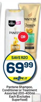 Pantene Shampoo, Conditioner or Treatment Assorted 200-400ml Each