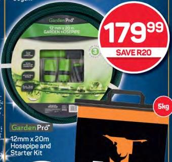 Garden Pro 12mm x20m Garden Hosepipe And Starter Kit