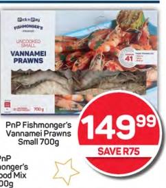 PnP Fishmonger's Vannamei Prawns Small 700g