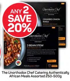 The Unorthodox Chef Catering Authentically African Meals Assorted 250-500g 