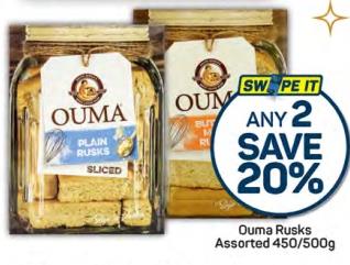 Ouma Rusks Assorted 450/500g Any 2 Save 20%