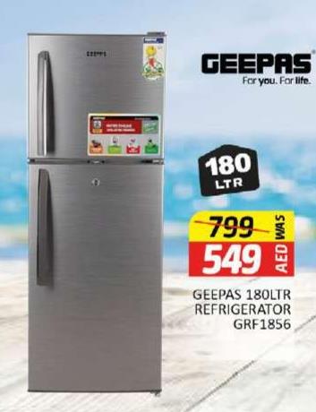 GEEPAS 180LTR REFRIGERATOR GRF1856