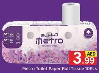 Metro Toilet Paper Roll Tissue 10Pcs