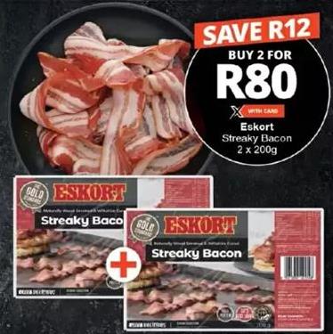 Eskort Streaky Bacon 2 x 200g