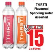 THIRSTI Flavoured Sparkling Water Assorted 2 x 500ml