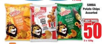 SIMBA Potato Chips Assorted 3x120g