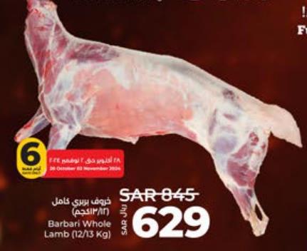 BARBARI WHOLE LAMB 12/13 KG