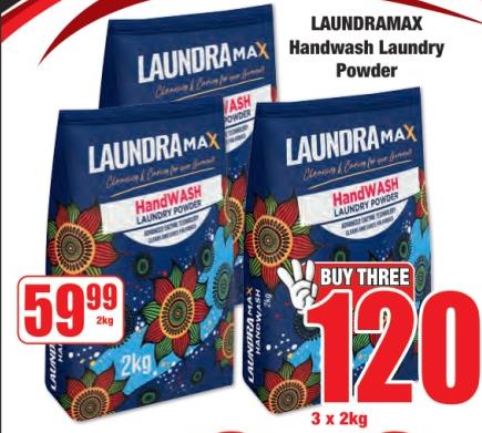 LAUNDRA MAX Handwash Laundry Powder 3x2kg