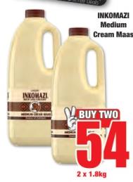 INKOMAZI Medium Cream Maas 2 x 1.8kg