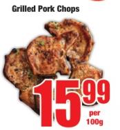 Grilled Pork Chops per 100 gm 