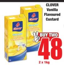 CLOVER Vanilla Flavoured Custard 2 x 1kg 