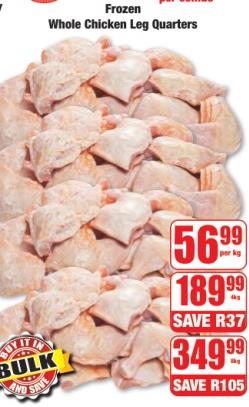 Frozen Whole Chicken Leg Quarters 8 kg 