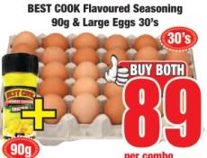 BEST COOK Flavoured Seasoning 90g & Large Eggs 30's 