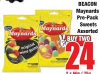 BEACON Maynards Pre-Pack Sweets Assorted 2x60 gm /75 gm 