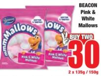 BEACON Pink & White Mallows 2 x 135g / 150g 