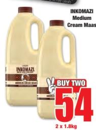 INKOMAZI Medium Cream Maas 2 x  1.8kg 