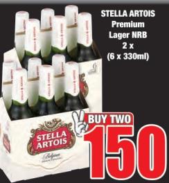 STELLA ARTOIS Premium Lager NRB 2 x  (6 x 330ml) 